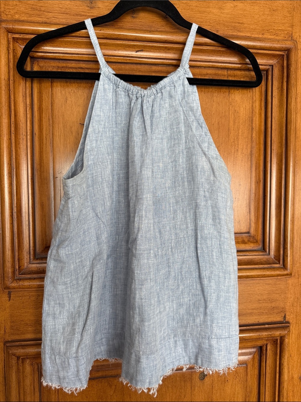 Maeve Light Blue Halter Linen Tank